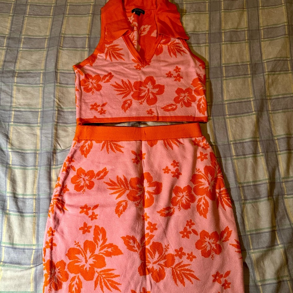 Wild Fable Vibrant Orange and Pink Knit Set